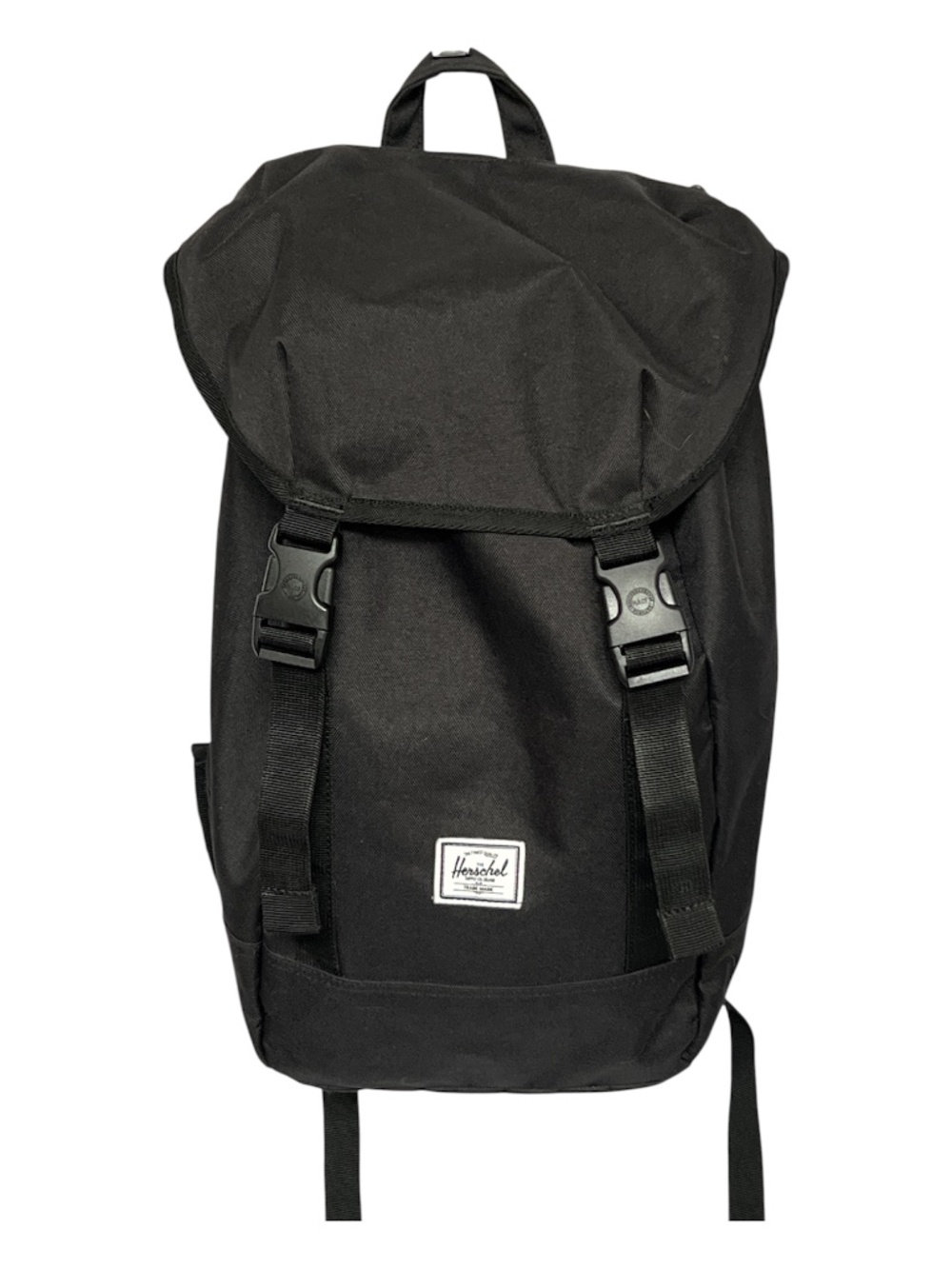 Herschel Backpack Black Padded Straps Laptop Pocket Red Striped Lining